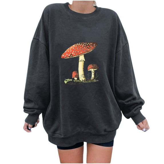 WXLWZYWL Trendy Sweatshirts For Women 2023 Women Casual Full Sleeve Round Neck Tops Loose Blouse Sun And Print Graphic Sweatshirt