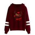 thumbnail image 1 of WXLWZYWL Trendy Sweatshirts For Women 2023 Women Casual Hooded Slim-Fit Christmas Printing Double Horizontal Coat, 1 of 2