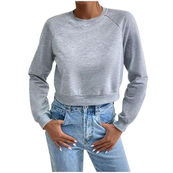 WXLWZYWL Trendy Sweatshirts For Women 2023 Women Casual Long Sleeve Loose Solid Hooded Hoodie