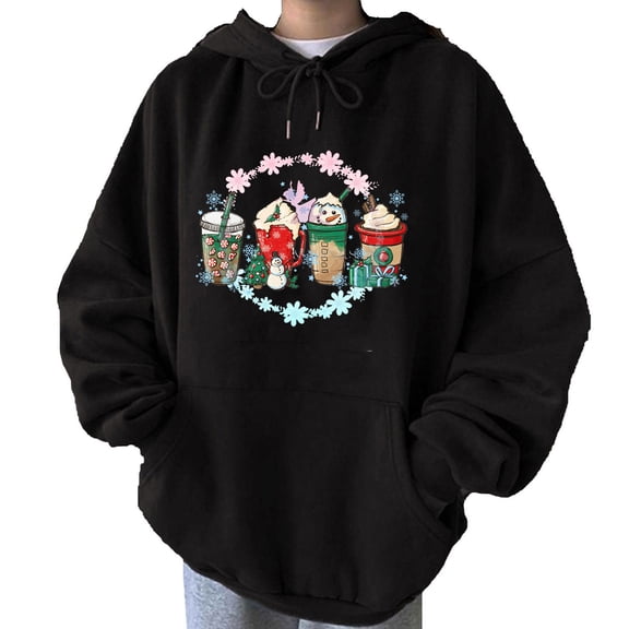 WXLWZYWL Trendy Sweatshirts For Women 2023 Women Casual Printed Long Sleeve Blouse Tops Sweatshirt Hooded Sweatshirts