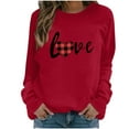 thumbnail image 1 of WXLWZYWL Trendy Sweatshirts For Women 2023 Women Casual Valentine'S Day Printing Long Sleeve Tops Hoodless Sweatshirts, 1 of 3