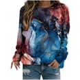 thumbnail image 1 of WXLWZYWL Trendy Sweatshirts For Women 2023 Women Classic And Winter Floral Print Crewneck Long Sleeve Loose Sweatshirt Tops, 1 of 5