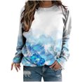 thumbnail image 1 of WXLWZYWL Trendy Sweatshirts For Women 2023 Women Classic And Winter Floral Print Crewneck Long Sleeve Loose Sweatshirt Tops, 1 of 5