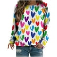 thumbnail image 1 of WXLWZYWL Trendy Sweatshirts For Women 2023 Women Long Sleeves Casual Valentine'S Day Printing Round Neck Sweatshirt Crewneck Pullover Tunic Tops, 1 of 5