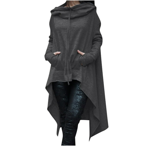 WXLWZYWL Trendy Sweatshirts For Women 2023 Women Plus Size Casual Long Sleeve Loose Solid Medium And Long Tops Hooded Sweatshirts Women Blouse