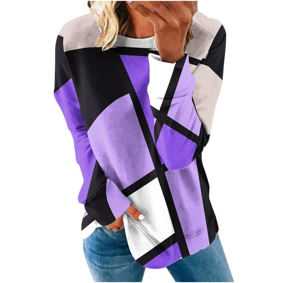 WXLWZYWL Trendy Sweatshirts For Women 2023 Women'S Casual Round Neck Long-Sleeved Printed Top Hoodie No Hoodie