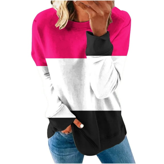 WXLWZYWL Trendy Sweatshirts For Women 2023 Women'S Casual Round Neck Long-Sleeved Printed Top Hoodie No Hoodie