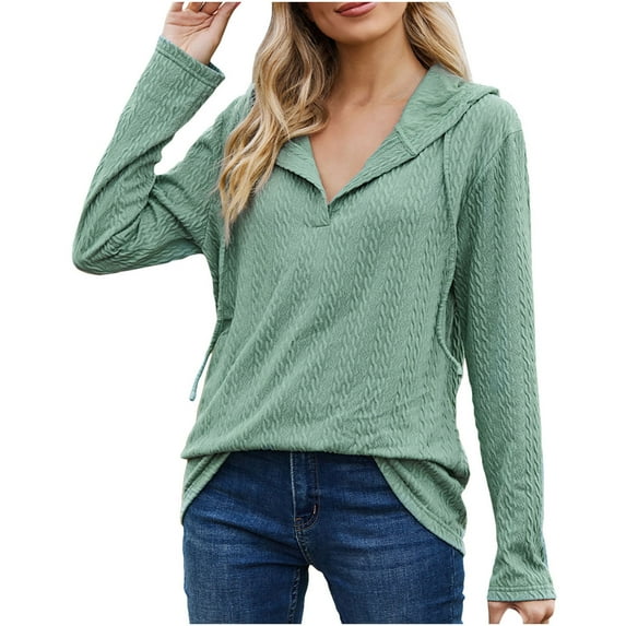 WXLWZYWL Trendy Sweatshirts For Women 2023 Women'S New Solid Color Hooded Loose Long Sleeve Sweater