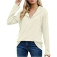 thumbnail image 1 of WXLWZYWL Trendy Sweatshirts For Women 2023 Women'S New Solid Color Hooded Loose Long Sleeve Sweater, 1 of 2