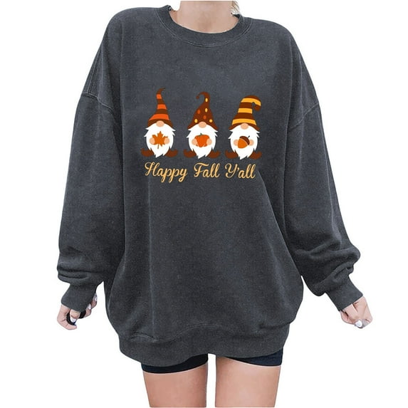 WXLWZYWL Trendy Sweatshirts For Women 2023 Women'S Printed Loose Long Sleeve Blouse Round Neck Casual Pullover Tops sweatshirtshirt