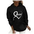 thumbnail image 1 of WXLWZYWL Trendy Sweatshirts For Women 2023 Women'S Valentine'S Day Printed Round Neck Loose Pullover Hooded Printed Sweatshirt Tops, 1 of 5