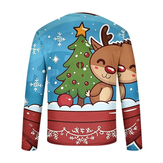 WXLWZYWL Ugly Christmas Sweater Light Up Funny Party Pullover Men Holiday Knit Pullover Matching Ugly Christmas Sweater Sweatshirts