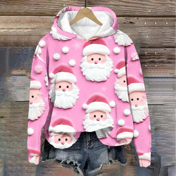 WXLWZYWL Ugly Christmas Sweatshirts for Women Funny Xmas Tree Print Shirts Plus Size Long Sleeve Holiday Tops Fall Cotton Tees