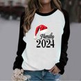 thumbnail image 1 of WXLWZYWL Ugly Christmas Sweatshirts for Women Long Sleeve Fitted Tops Raglan Shoulder Round Neck Blouses Patchwork Pullover, 1 of 4