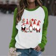 thumbnail image 1 of WXLWZYWL Ugly Christmas Sweatshirts for Women Long Sleeve Fitted Tops Raglan Shoulder Round Neck Blouses Patchwork Pullover, 1 of 4