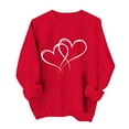 thumbnail image 1 of WXLWZYWL Valentine's Day Sweatshirts for Women Heart Print Crewnck Pullover Tops Long Sleeve Shirts, 1 of 6