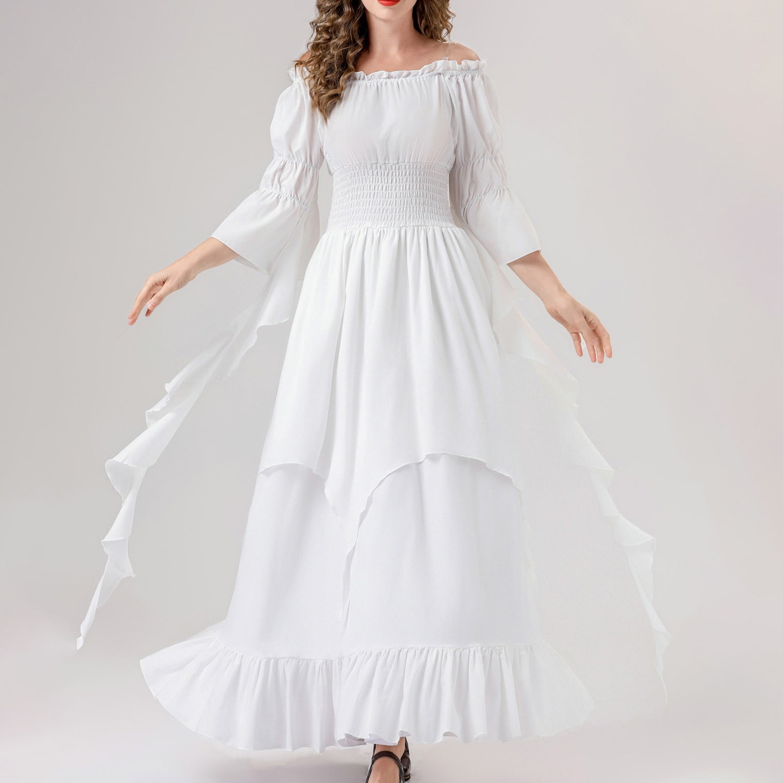 Witch Costume Women Medieval Victorian Gothic Off Shoulder Wedding