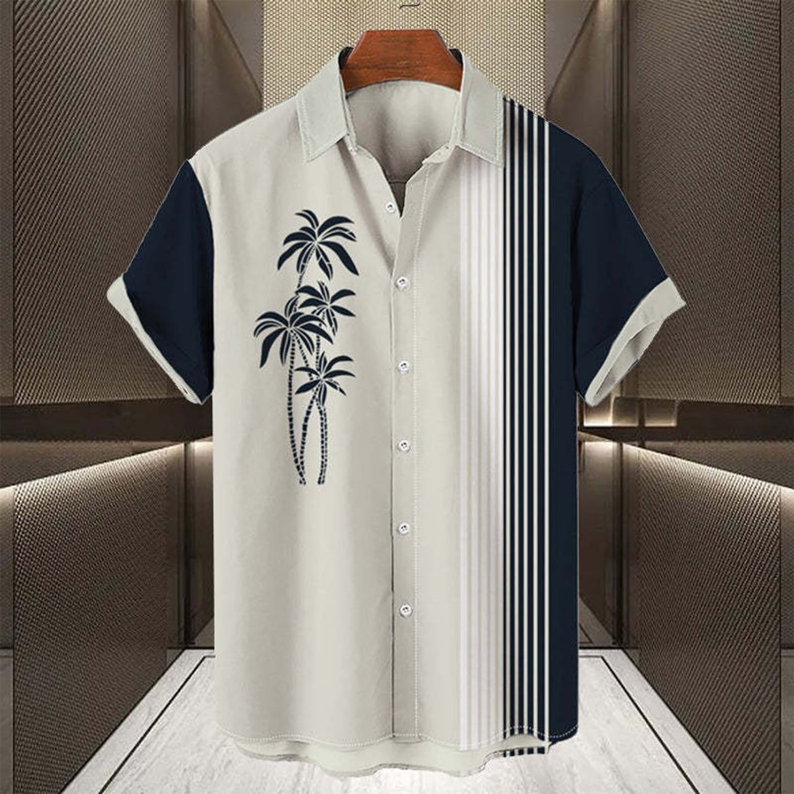 WXLWZYWL Vintage Shirts for Men Plus Size Clearance Short Sleeve 