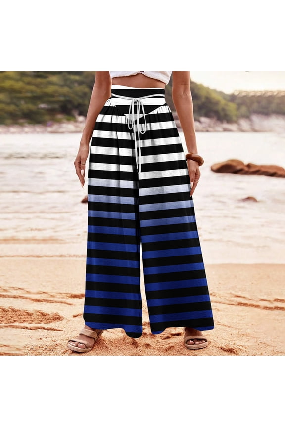 Wide Leg Pants for Women Drawstring Baggy Casual Sweatpants Loose Fit Elasitc Waist Lounge Trousers Irish Pants 2024 Trendy