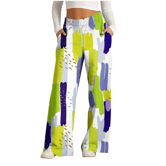 WXLWZYWL Wide Leg Pants for Women Drawstring Baggy Casual Sweatpants Loose Fit Elasitc Waist Lounge Trousers Irish Pants 2024 Trendy