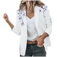 thumbnail image 1 of WXLWZYWL Winter Coats for Women Plus Size Clearance Women'S Casual Blazer Open Front Lapel Long Sleeve Flower Print Pocket Suit Work Office Jackets Blazer, 1 of 5
