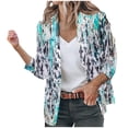 thumbnail image 1 of WXLWZYWL Winter Coats for Women Plus Size Women'S Casual Blazer Open Front Lapel Long Sleeve Gradient Print Pocket Suit Work Office Jackets Blazer, 1 of 5