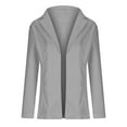 thumbnail image 1 of WXLWZYWL Winter Coats for Women Women Business Attire Solid Long Sleeve Suit Collar Slimming Cardigan Suit Coat Tops Jacket Gray, 1 of 5
