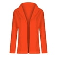 thumbnail image 1 of WXLWZYWL Winter Coats for Women Clearance Sale Women Business Attire Solid Long Sleeve Suit Collar Slimming Cardigan Suit Coat Tops Jacket Orange, 1 of 5