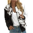 thumbnail image 1 of WXLWZYWL Winter Coats for Women Plus Size Women'S Printed Cardigan Jacket Zippered Jacket Long Sleeved Casual Jacket Jacket, 1 of 5