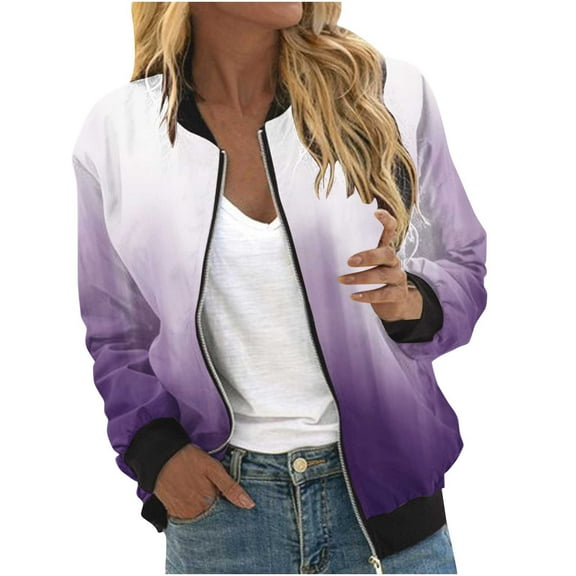 WXLWZYWL Winter Coats for Women Plus Size Women'S Printed Cardigan Jacket Zippered Jacket Long Sleeved Casual Jacket Jacket