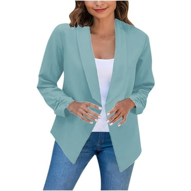WXLWZYWL Winter Coats for Women Plus Size Clearance Women'S Suit Open Front Cardigan Fitted Jacket Casual Office Cropped Solid Blazers Coat Tops