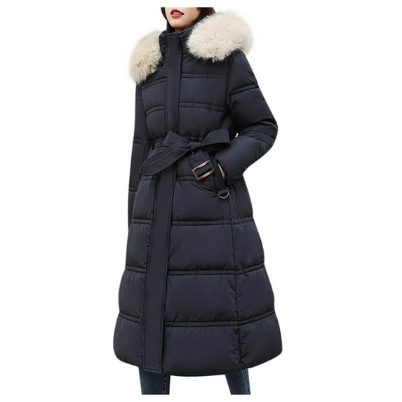 BUIgtTklOP Time and Tru Winter Sales Clearance 2023 Women'S Hooded Zippers Solid Medium And Long Term Loose Long Sleeve Warm Blouse Coat Jackets