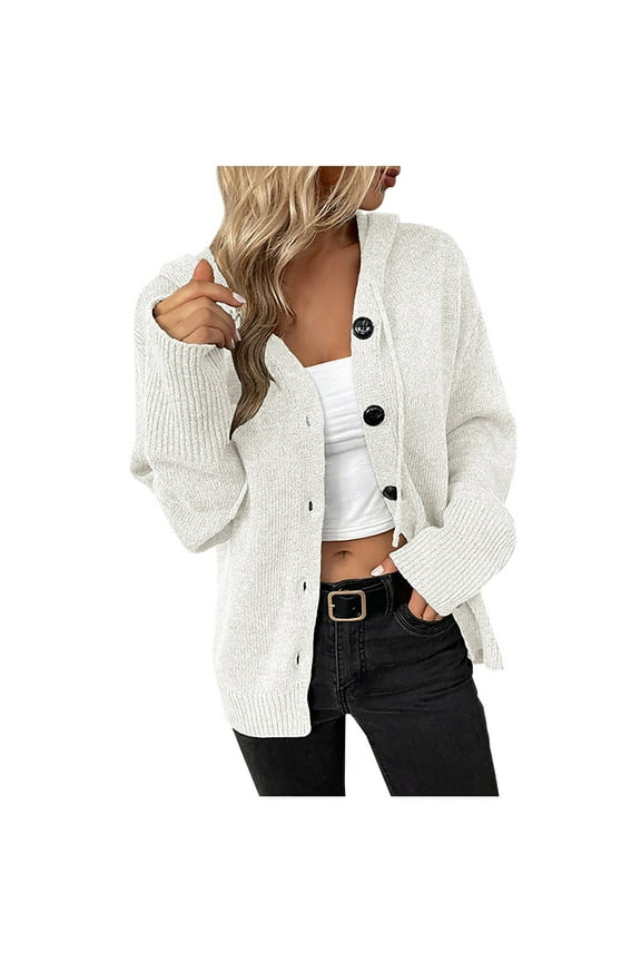 Winter Women'S Loose Dark Color Rope Knitting Cardigan Jacket