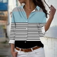 thumbnail image 1 of WXLWZYWL Women Blouses Oversized Striped Shirt Long Sleeve V Neck Button Down Work Top Wrinkle Free Collared Work Office Solid Blouses Corset Tops, 1 of 3