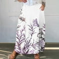 thumbnail image 1 of WXLWZYWL Women Flowy Maxi Skirt Floral Print Fall Casual Boho High Elatic Waist Loose Long Skirt with Pockets, 1 of 5