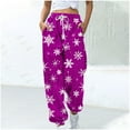 thumbnail image 1 of WXLWZYWL Women Merry Christmas Sweatpants Drawstring Jogger Snowflake Fun Print Elastic Waist Casual Trousers Warm Comfy Pants with Pockets, 1 of 5