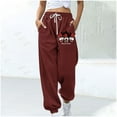 thumbnail image 1 of WXLWZYWL Women Merry Christmas Sweatpants Drawstring Jogger Snowflake Fun Print Elastic Waist Casual Trousers Warm Comfy Pants with Pockets, 1 of 4