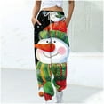 thumbnail image 1 of WXLWZYWL Women Merry Christmas Sweatpants Drawstring Jogger Snowflake Fun Print Elastic Waist Casual Trousers Warm Comfy Pants with Pockets, 1 of 5