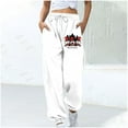 thumbnail image 1 of WXLWZYWL Women Merry Christmas Sweatpants Drawstring Jogger Snowflake Fun Print Elastic Waist Casual Trousers Warm Comfy Pants with Pockets, 1 of 4