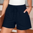 thumbnail image 1 of Aimik Women Solid Color Elastic Waisted Short Pants with Drawstring and Pockets Summer Casual and Comfortable Shorts, 1 of 6