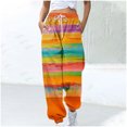 thumbnail image 1 of WXLWZYWL Women's Athletic Pants Straight Legs High Waisted Drawstring Rainbow Gradient Sweatpants Loose Lounge Workout Jogger Trouser, 1 of 5