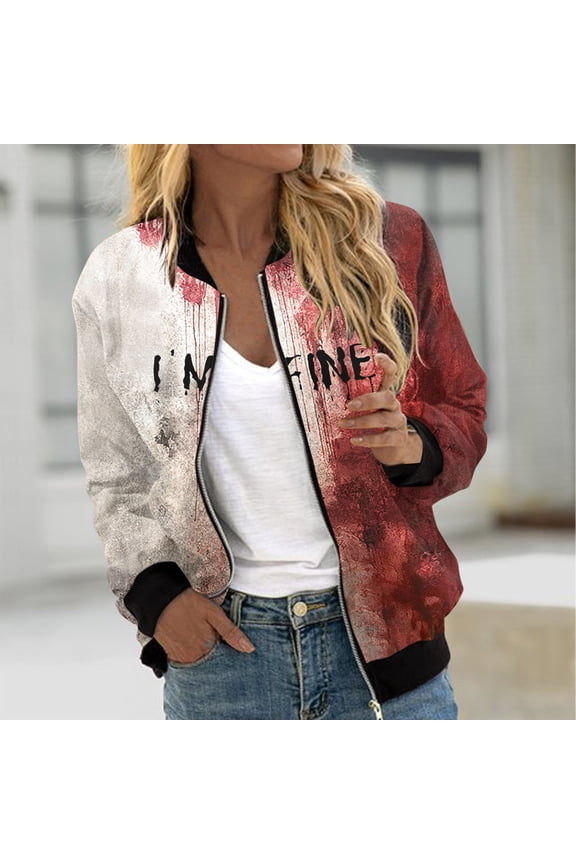 Women's Bomber Jacket Lightweight Full Zip Up Jacket Cropped Plaid Coat Jacket Retro Moto Windbreaker Outwears