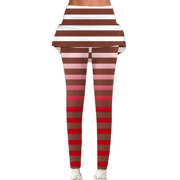 WXLWZYWL Women's Casual Pants for Fall Sports Striped Yoga Pants Classic Slim High Waist Running Legging Trousers