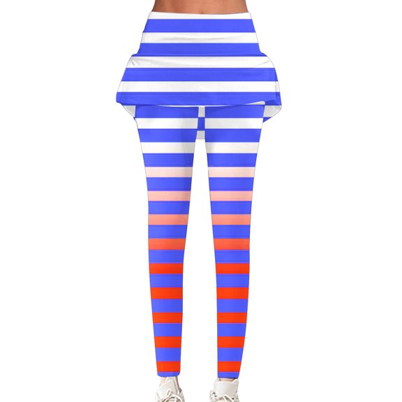 WXLWZYWL Women's Casual Pants for Fall Sports Striped Yoga Pants Classic Slim High Waist Running Legging Trousers