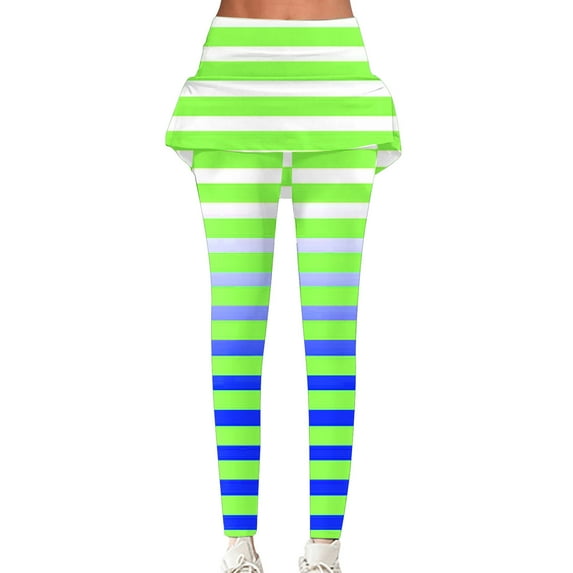 WXLWZYWL Women's Casual Pants for Fall Sports Striped Yoga Pants Classic Slim High Waist Running Legging Trousers