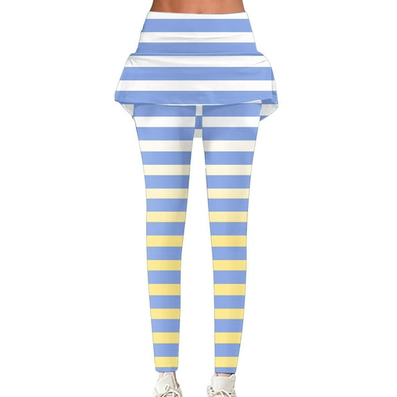 WXLWZYWL Women's Casual Pants for Fall Sports Striped Yoga Pants Classic Slim High Waist Running Legging Trousers