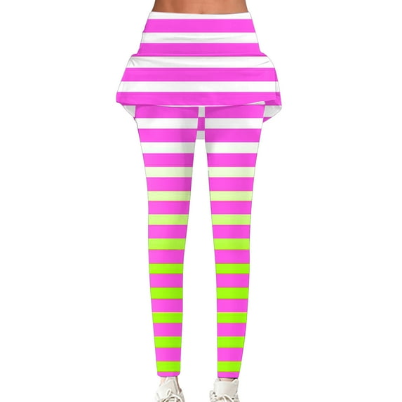 WXLWZYWL Women's Casual Pants for Fall Sports Striped Yoga Pants Classic Slim High Waist Running Legging Trousers