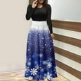 thumbnail image 1 of WXLWZYWL Women's Christmas Dresses Casual Vintage Print Round Neck Long Sleeve Dress Outs Fall Winter Dresses Loose Maxi Dresses, 1 of 5