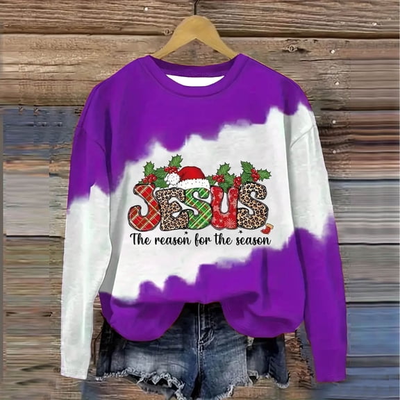 WXLWZYWL Women's Christmas Sweatshirts Funny Goblet Print T-Shirt Slim Fit Crewneck Long Sleeve Xmas Santa Pullover Tops