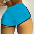 thumbnail image 1 of WXLWZYWL Women's Contrast Trim High Stretch Beach Shorts Elastic Waist Workout Athletic Short Pants, 1 of 5